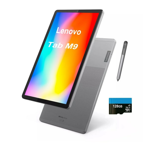 Lenovo Tab M9 9" IPS Tablet, 4GB RAM, 64GB Storage, 8-Core MediaTek Helio G80 Processor, Android 12, Front 8MP Camera, Long Battery Life, Dolby Atmos, w/128GB SD Card &Stylus Pen