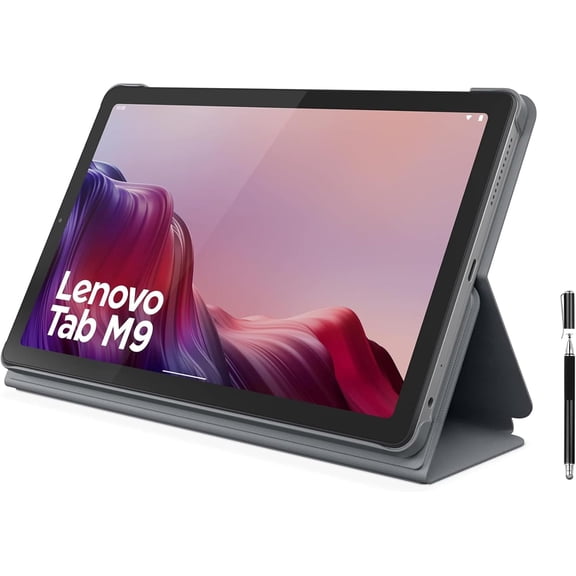 Lenovo Tab M9 Tablet, 9" HD, 3GB Memory, 32GB Storage, Android 12 or Later, Long Battery Life, Folio Case Included, Gray with Mazepoly Accessories