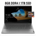 thumbnail image 1 of Lenovo ThinkBook 15 Gen 3 15 Business Laptop 15.6" FHD IPS Display AMD Octa-Core Ryzen 7 5700U 8GB DDR4 1TB SSD AMD Radeon Graphics Backlit KB Fingerprint Reader Dolby HDMI USB-C Win10 Pro Gray, 1 of 7