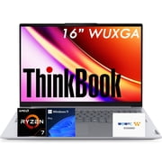 Lenovo ThinkBook 16 Gen 9 Laptop, AMD Ryzen 7 250 with Ryzen AI Beats Core Ultra 7 155U, 16" WUXGA Touchscreen, 16GB RAM, 512GB SSD, Backlit Keys, Fingerprint, Wi-Fi 7, Windows 11 Pro, WOWPC USB