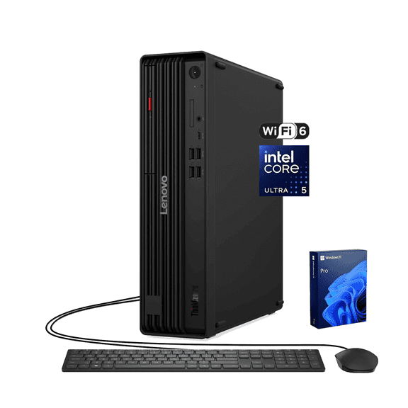 Lenovo ThinkCentre Business Desktop, Intel Core Ultra 5 225, 16GB DDR5, 512GB SSD, Windows 11 Pro, Black