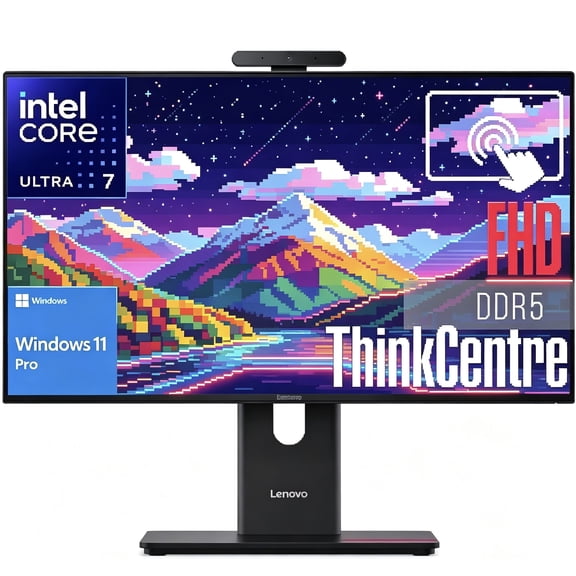 Lenovo ThinkCentre M70a Gen 6 All-in-One with Intel Core Ultra 7 265T vPro Processor,23.8" 1920 x 1080 FHD Touchscreen Display,16GB DDR5 RAM, 512GB of SSD, 5MP IR/RGB Camera,Windows 11 Pro