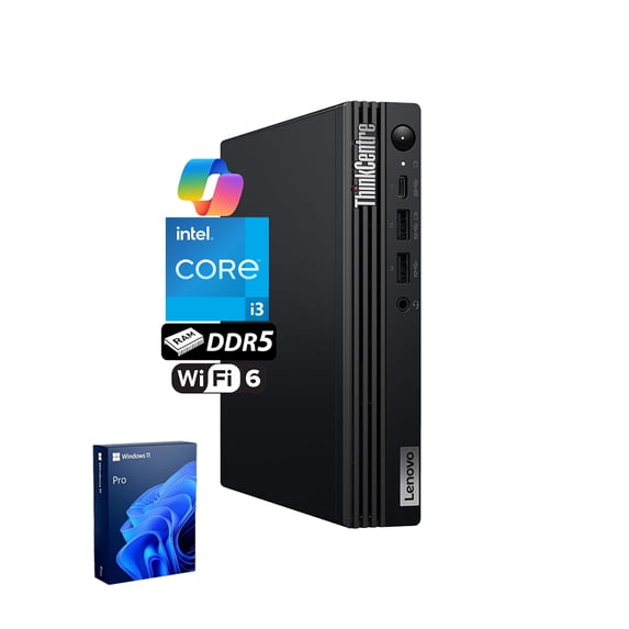 Lenovo ThinkCentre M70q MFF Business Desktop, Intel Core i3-13100, 16GB DDR5, 256GB SSD, Windows 11 Pro