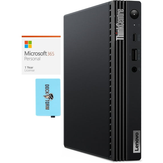 Lenovo ThinkCentre M70q Tiny Home & Business Mini Desktop (Intel i3-10100T 4-Core, Intel UHD 630, 16GB RAM, 512GB PCIe SSD + 1TB HDD (2.5), Wifi, Win 10 Pro) with Microsoft 365 Personal , Hub
