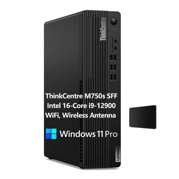 Lenovo ThinkCentre M750s SFF Small Form Factor Business Desktop Computer, Intel 16-Core i9-12900 CPU, 32GB DDR4 RAM, 2TB PCIe SSD, WiFi, Bluetooth, Wireless Antenna, Windows 11 Pro
