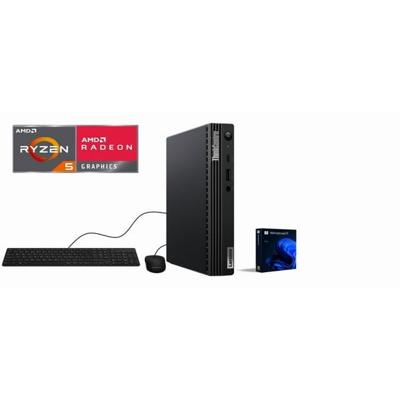 Lenovo ThinkCentre M75q Mini PC | AMD Ryzen 5 Pro 5650GE, 16GB DDR4, 512GB SSD, Wi-Fi 6, Dual Monitor Support, Windows 11 Pro