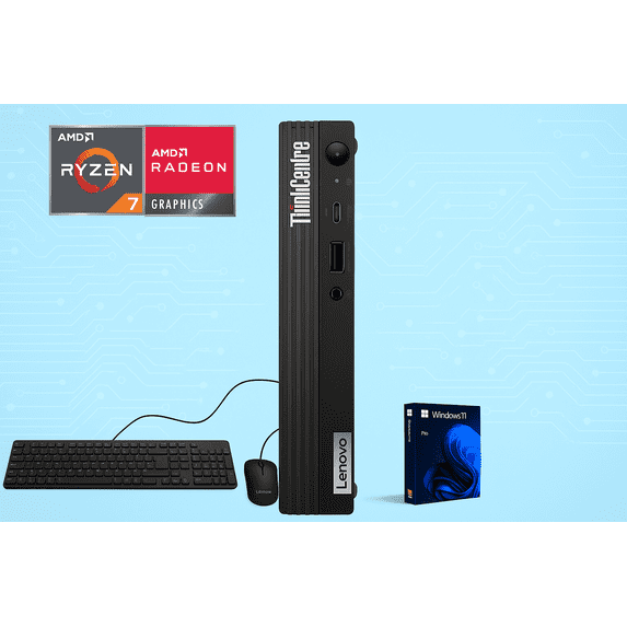 Lenovo ThinkCentre M75q Mini PC | AMD Ryzen 7 5700GE, 16GB DDR4, 2TB SSD, Wi-Fi 6, Dual Monitor Support, Windows 11 Pro