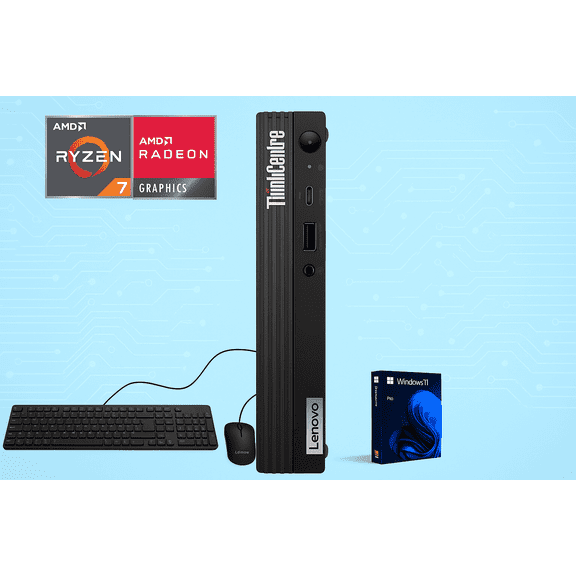 Lenovo ThinkCentre M75q Mini PC | AMD Ryzen 7 5700GE, 32GB DDR4, 512GB SSD, Wi-Fi 6, Dual Monitor Support, Windows 11 Pro