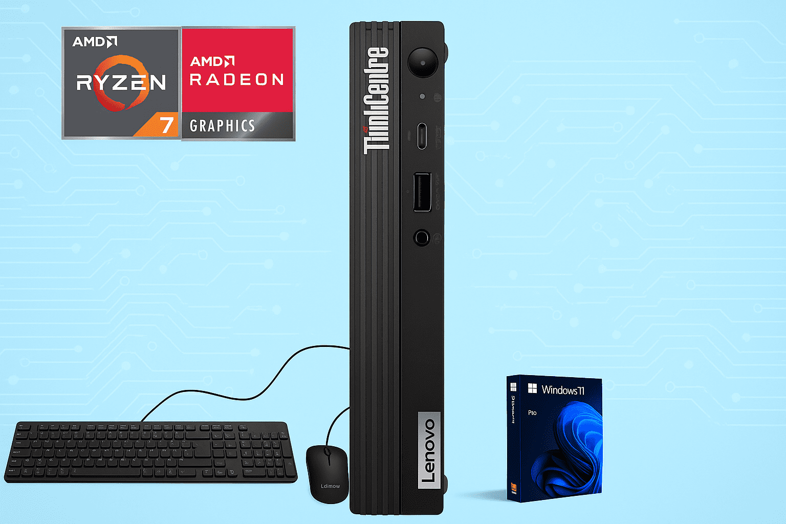 Lenovo ThinkCentre M75q Mini PC | AMD Ryzen 7 5700GE, 64GB DDR4, 2TB SSD, Wi-Fi 6, Dual Monitor Support, Windows 11 Pro