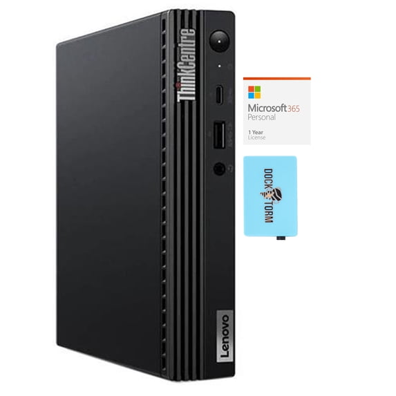 Lenovo ThinkCentre M75q Tiny Gen 2 Home/Business Mini Desktop (AMD Ryzen 5 PRO 5650GE 6-Core, AMD Radeon, 64GB RAM, Win 11 Pro) with Microsoft 365 Personal , Dockztorm Hub