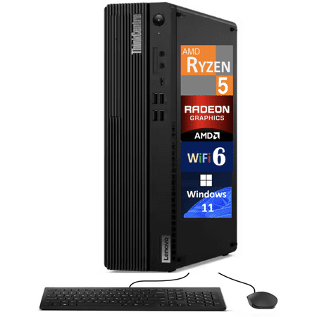 Lenovo ThinkCentre M75s Business Desktop (AMD Ryzen 5 Pro 5650G, 8GB DDR4, 2TB PCIe SSD + 1TB HDD, AMD Radeon, DVD-R/W, 260W PSU, WiFi 6, Bluetooth 5.1, RJ-45, 2 Display Port, HDMI, Win 11 Pro)