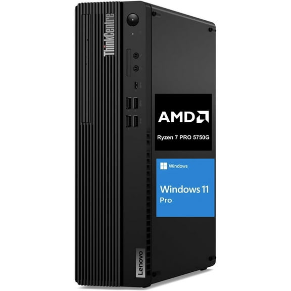 Lenovo ThinkCentre M75s Business SFF Desktop, AMD Ryzen 7 PRO 5750G, 64GB RAM, 1TB SSD, Wi-Fi 6, Windows 11 Pro, Black