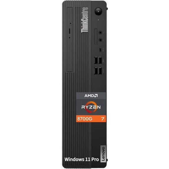 Lenovo ThinkCentre M75s Gen 5 12TAS02M00 Desktop Computer , AMD Ryzen 7 PRO 8700G 4.20 GHz,32 GB DDR5 1 TB SSD, Small Form Factor,Windows 11 Pro, Black