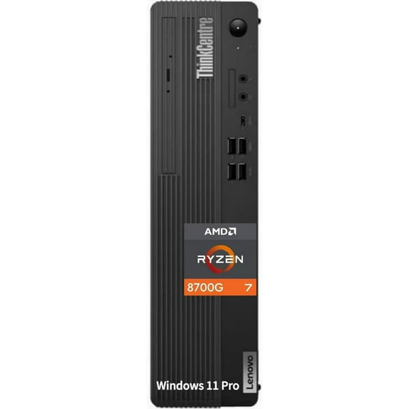 Lenovo ThinkCentre M75s Gen 5 12TAS02M00 Desktop Computer , AMD Ryzen 7 PRO 8700G 4.20 GHz,64 GB DDR5 1 TB SSD, Small Form Factor ,Windows 11 Pro, Black
