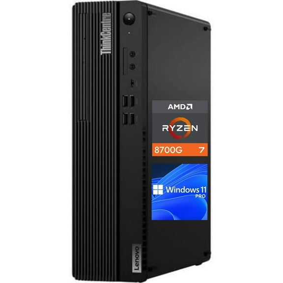 Lenovo ThinkCentre M75s Gen5 12TAS02M00 Desktop Computer , AMD Ryzen 7 PRO 8700G,64 GB DDR5 2 TB SSD, Small Form Factor , Black ,Windows 11 Pro