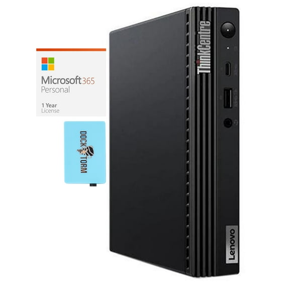Lenovo ThinkCentre M80q-2 Home/Business Mini Desktop (Intel i5-10500T 6-Core, Intel UHD 630, 16GB RAM, Win 11 Pro) with Microsoft 365 Personal , Dockztorm Hub