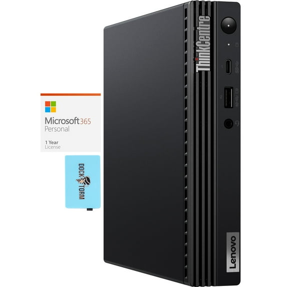Lenovo ThinkCentre M80q Home/Business Mini Desktop (Intel i3-10100T 4-Core, Intel UHD 630, 32GB RAM, Win 11 Pro) with Microsoft 365 Personal , Dockztorm Hub