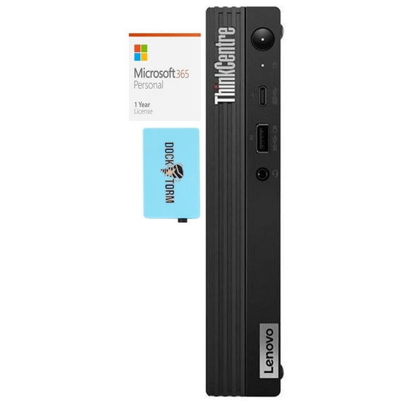 Lenovo ThinkCentre M80q Home/Business Mini Desktop (Intel i5-10500T 6-Core, Intel UHD 630, 64GB RAM, 4TB SATA SSD, Win 10 Pro) with Microsoft 365 Personal , Dockztorm Hub