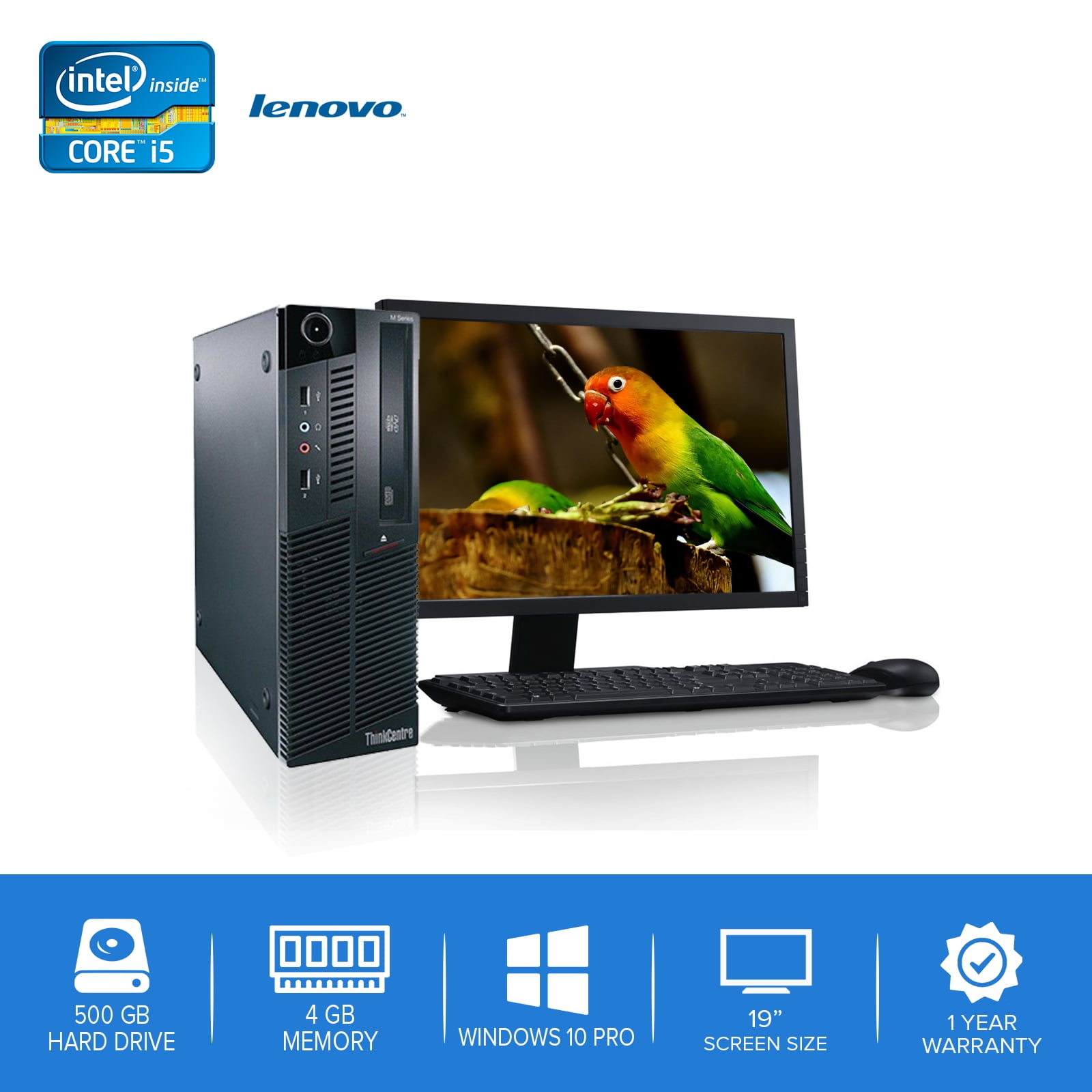 LenovoThinkCentre M90 M91 Desktop Computer PC Intel Core i5 4GB
