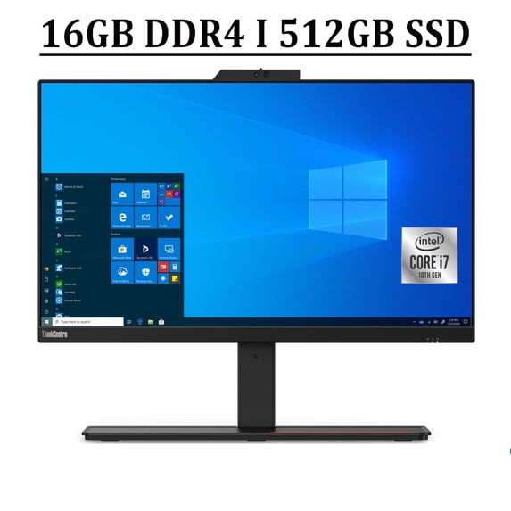 Lenovo ThinkCentre M90a 24 All-in-One Desktop Computer 23.8" FHD IPS Anti-Glare Display 10th Gen Intel Octa-Core i7-10700 Processor 16GB DDR4 512GB SSD Intel UHD Graphics 630 Webcam Win11 Pro Black
