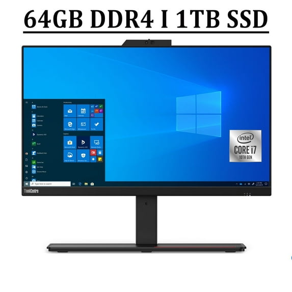 Lenovo ThinkCentre M90a 24 All-in-One Desktop Computer 23.8" FHD IPS Anti-Glare Display 10th Gen Intel Octa-Core i7-10700 Processor 64GB DDR4 1TB SSD Intel UHD Graphics 630 Webcam Win11 Pro Black
