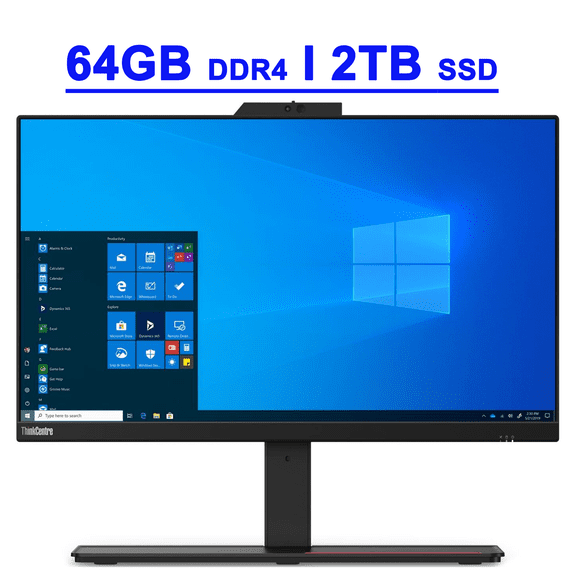Lenovo ThinkCentre M90a Premium Business All-in-One Desktop Computer 23.8" FHD IPS Anti-glare Intel 6-core i5-10400 Processor 64GB DDR4 2TB SSD USB-C 1080p FHD Privacy Camera Win11Pro Black