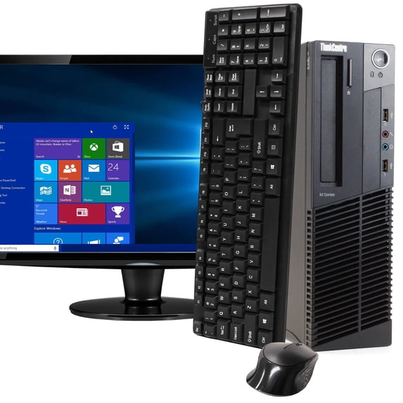 Restored Lenovo ThinkCentre M92P Desktop Computer Bundle with 22" Monitor, Intel Core i5, 8GB RAM, 1TB HD, DVD-ROM, Windows 10 Home, Black (Refurbished)