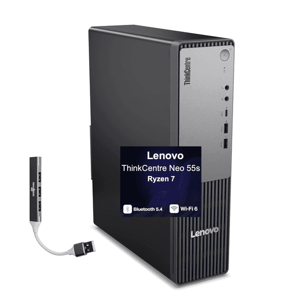 Lenovo ThinkCentre Neo 55s Business Mini Desktop Computer, AMD Ryzen 7 250, 32GB, 1TB SSD