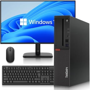 Restored Lenovo ThinkCentre SFF Intel Core i7 9th Gen Desktop Computer — 16GB DDR4 RAM — 256GB SSD — 24" LED Monitor — Wireless Keyboard & Mouse — Built-in WiFi — Business PC — Windows 11 Pro