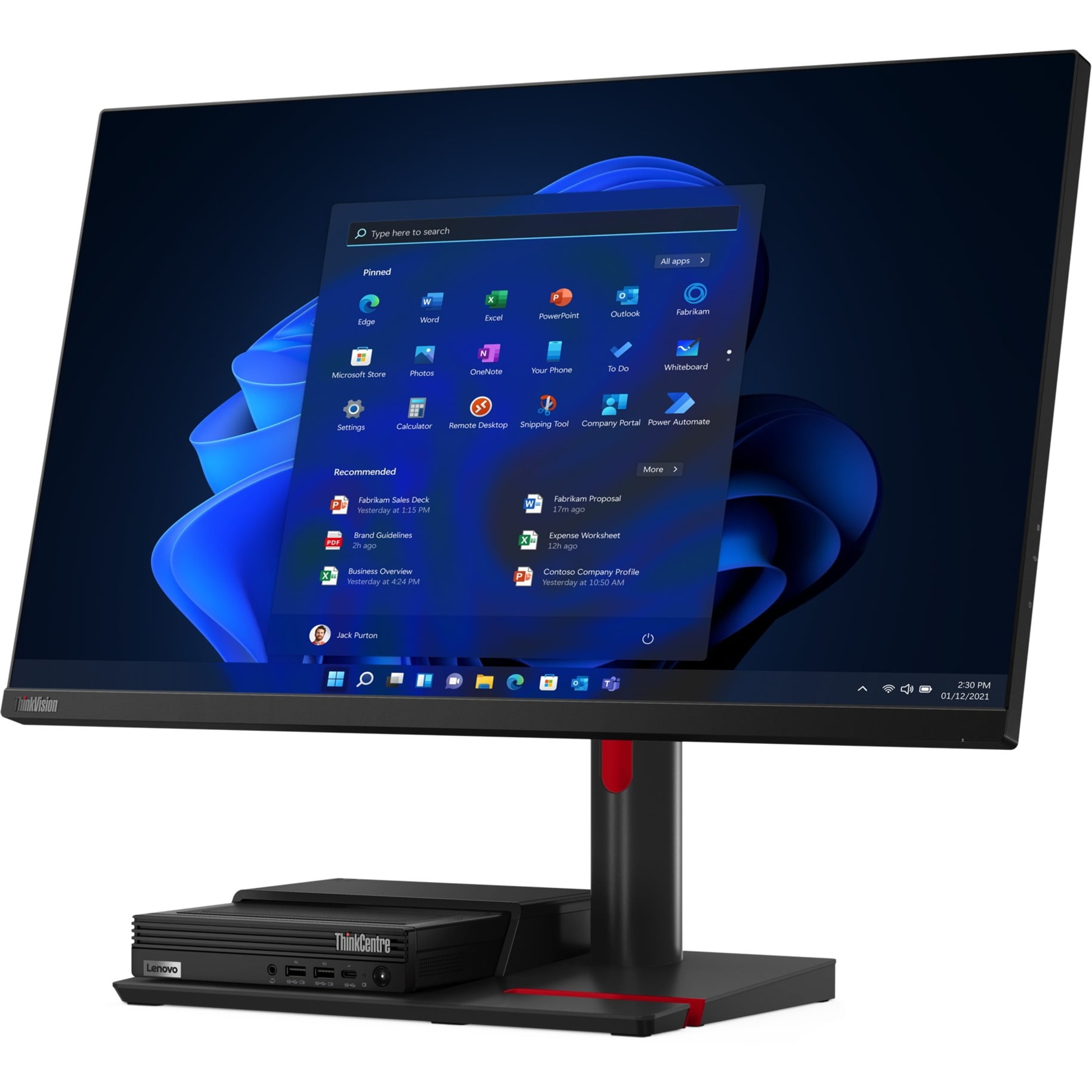 Lenovo ThinkCentre TIO Flex 22i 22" Class Full HD LED Monitor, 16:9, Black