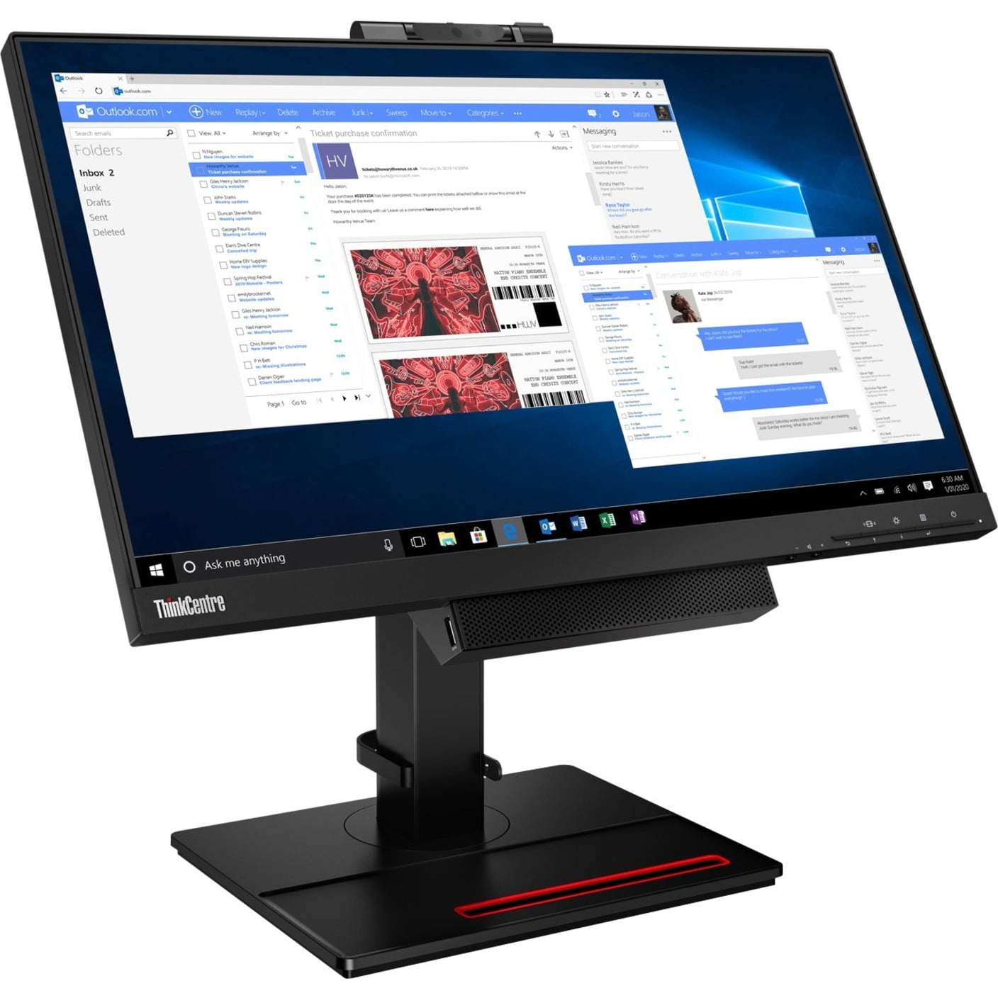 Lenovo ThinkCentre TIO24Gen 4 24inch WLED FHD Touch Monitor with
