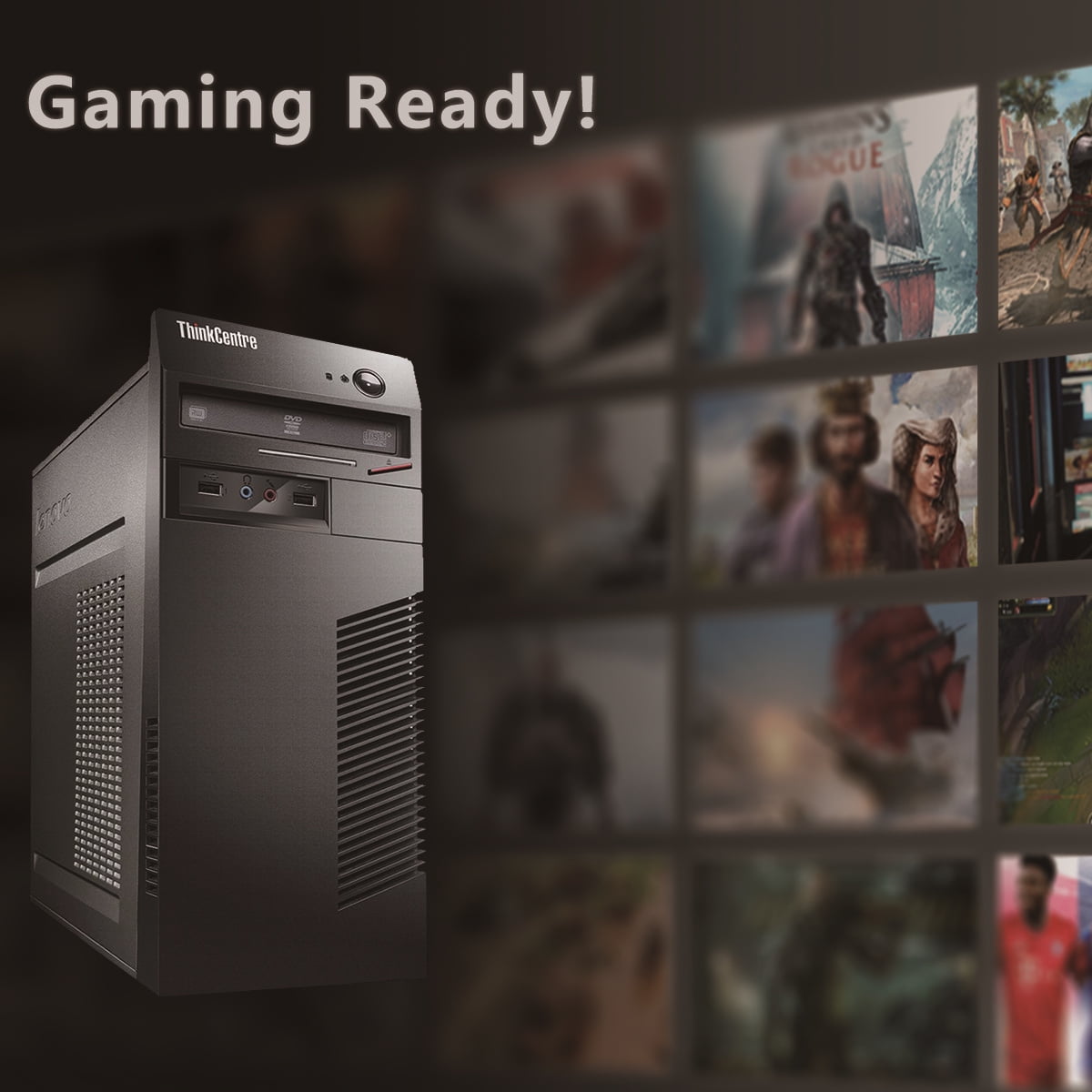 Lenovo ThinkCentre Tower Gaming Desktop PC, Intel Quad Core i5 up to 3