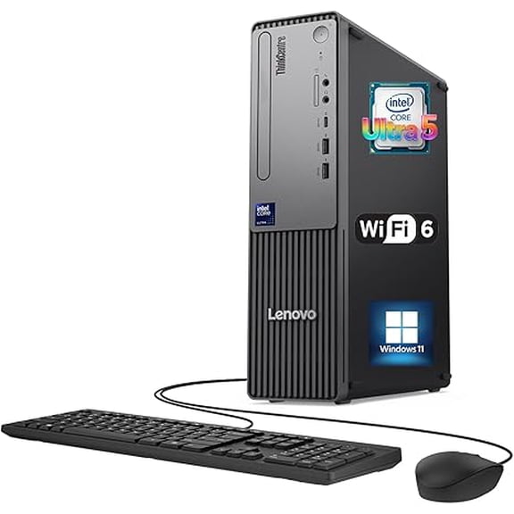 Lenovo ThinkCentre neo 50s Gen 6 Desktop Computer,10-core Intel Ultra 5 225 Processor,8GB DDR5 ,256GB SSD,HDMI+DisplayPort, Wi-Fi 6,Wired KB & Mouse,Windows 11 Pro,Without DVD+RW