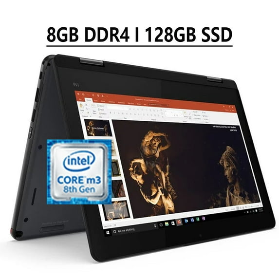 Lenovo ThinkPad 11e Yoga Gen 6 11 2-in-1 Business Laptop 11.6" HD IPS Glossy Touchscreen 8th Gen Intel Core M3-8100Y Processor 8GB DDR4 128GB SSD Intel UHD Graphics 615 HDMI Win10 Black