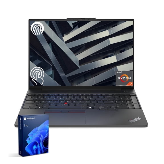Lenovo ThinkPad 16" Touchscreen Laptop, AMD Ryzen 7 7735U, 16GB RAM, 1TB SSD, Windows 11 Pro, Black