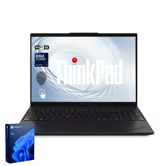 Lenovo ThinkPad Business Laptop, Intel Core Ultra 7 255U, 16" FHD+ Touchscreen, 32GB DDR5, 1TB SSD, Fingerprint, Backlit, Wi-Fi 6E, Windows 11 Pro, Black