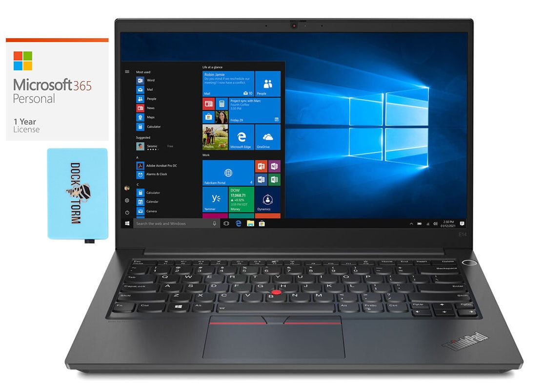 Lenovo ThinkPad E14 Gen 3 Home & Business Laptop (AMD Ryzen 7 5700U 8-Core, 14.0" 60Hz Full HD (1920x1080), AMD Radeon, 8GB RAM, 2TB PCIe SSD, Wifi, Win 11 Pro) with Microsoft 365 Personal , Hub