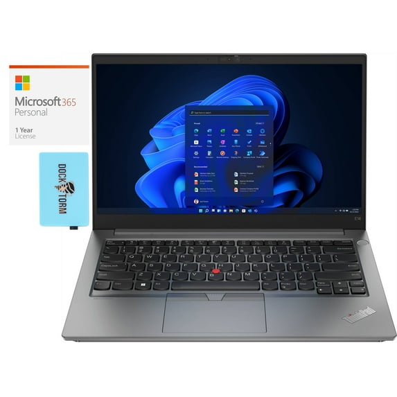 Lenovo ThinkPad E14 Gen 4 Home/Business Laptop (AMD Ryzen 5 5625U 6-Core, 14.0in 60Hz Full HD (1920x1080), AMD Radeon, 16GB RAM, Win 11 Pro) with Microsoft 365 Personal , Dockztorm Hub