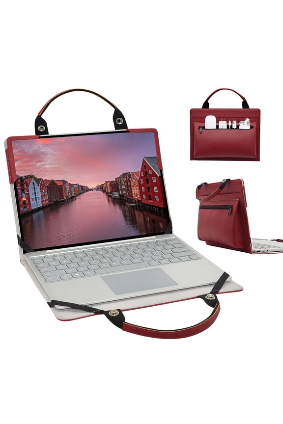 Lenovo ThinkPad E15 Gen 4 Laptop Sleeve, Leather Laptop Case for Lenovo ThinkPad E15 Gen 4 with Accessories Bag Handle (Red)