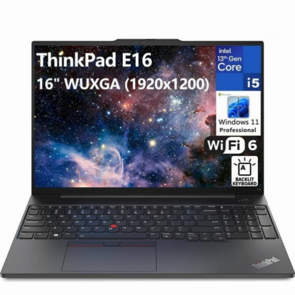 Lenovo ThinkPad E16 Business Laptop Computer, 16" FHD+, 13th Gen Intel 10-Core i5-1335U, 16GB DDR4 RAM, 1TB PCIe SSD, WiFi 6, Bluetooth, Backlit Keyboard, Windows 11 Pro,Graphite Black