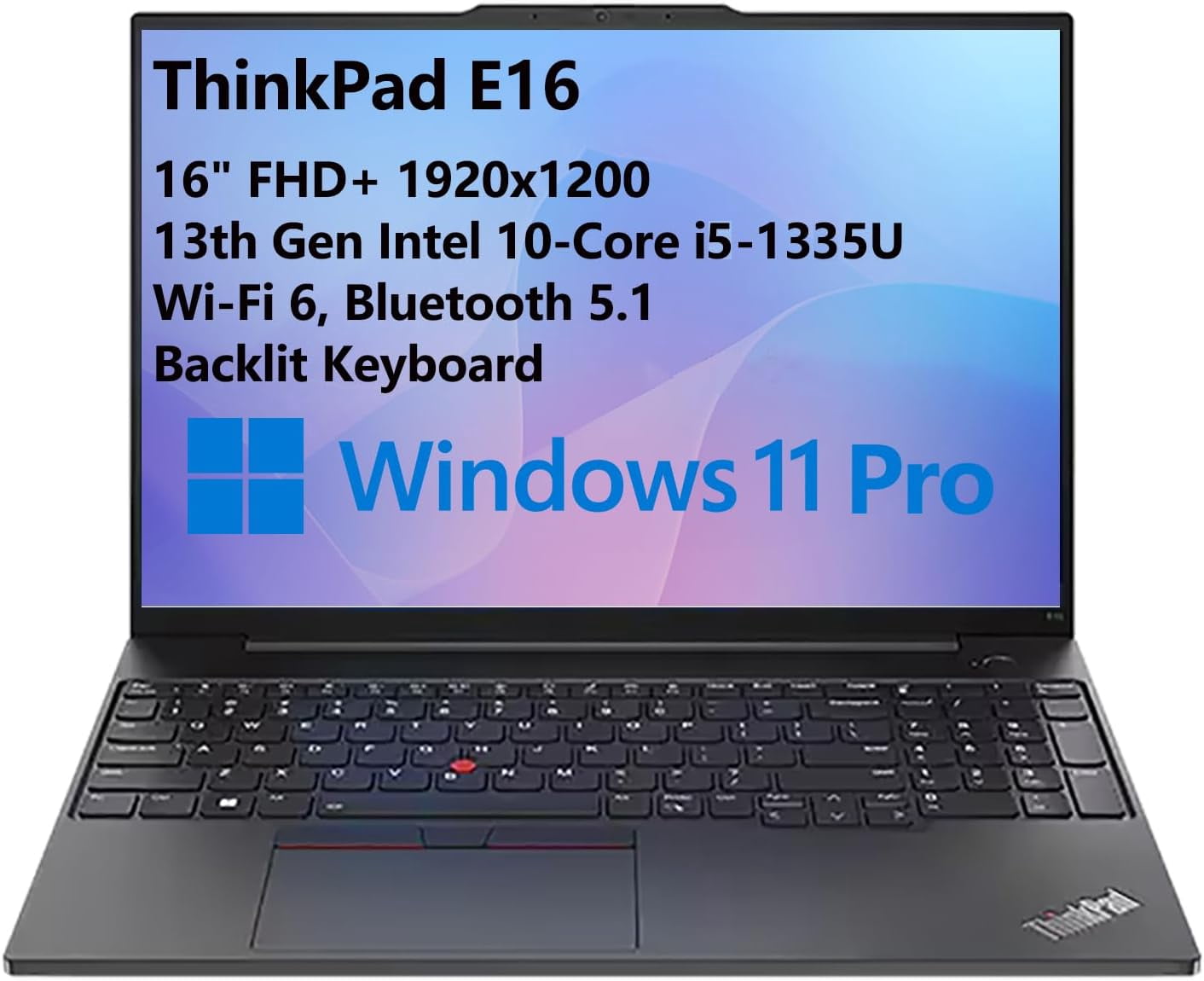 Lenovo ThinkPad E16 Gen 1 Business Laptop Computer, 16GB RAM, 512GB PCIe SSD, 13th Gen Intel 10-Core i5-1335U (Beat i7-1255U), 16" FHD+, WiFi 6,Windows 11 Pro
