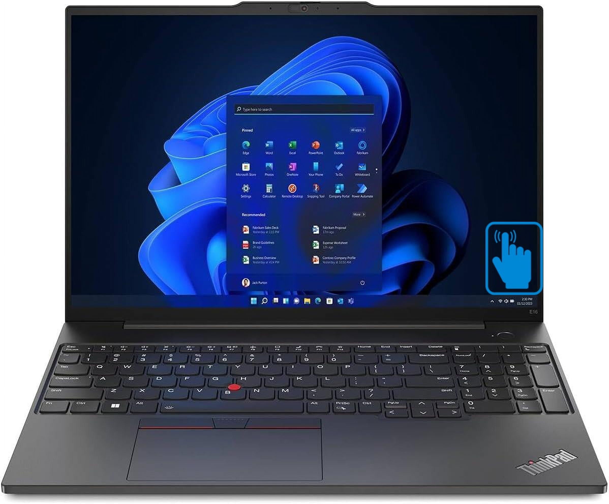 Lenovo ThinkPad E16 Gen 1 Home/Business Laptop (AMD Ryzen 5 7530U 6-Core, 24GB RAM, 512GB PCIe SSD, AMD Radeon, 16.0in 60 Hz Touch Wide UXGA (1920x1200), Fingerprint, Wifi, Bluetooth, Win 11 Pro)