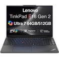 thumbnail image 1 of Lenovo ThinkPad E16 Gen 2 Business Laptop 16.0in WUXGA (Intel Ultra 7 155U, 64GB DDR5, 512GB PCIe SSD, Intel Graphics, Win 11 Pro), 1 of 5
