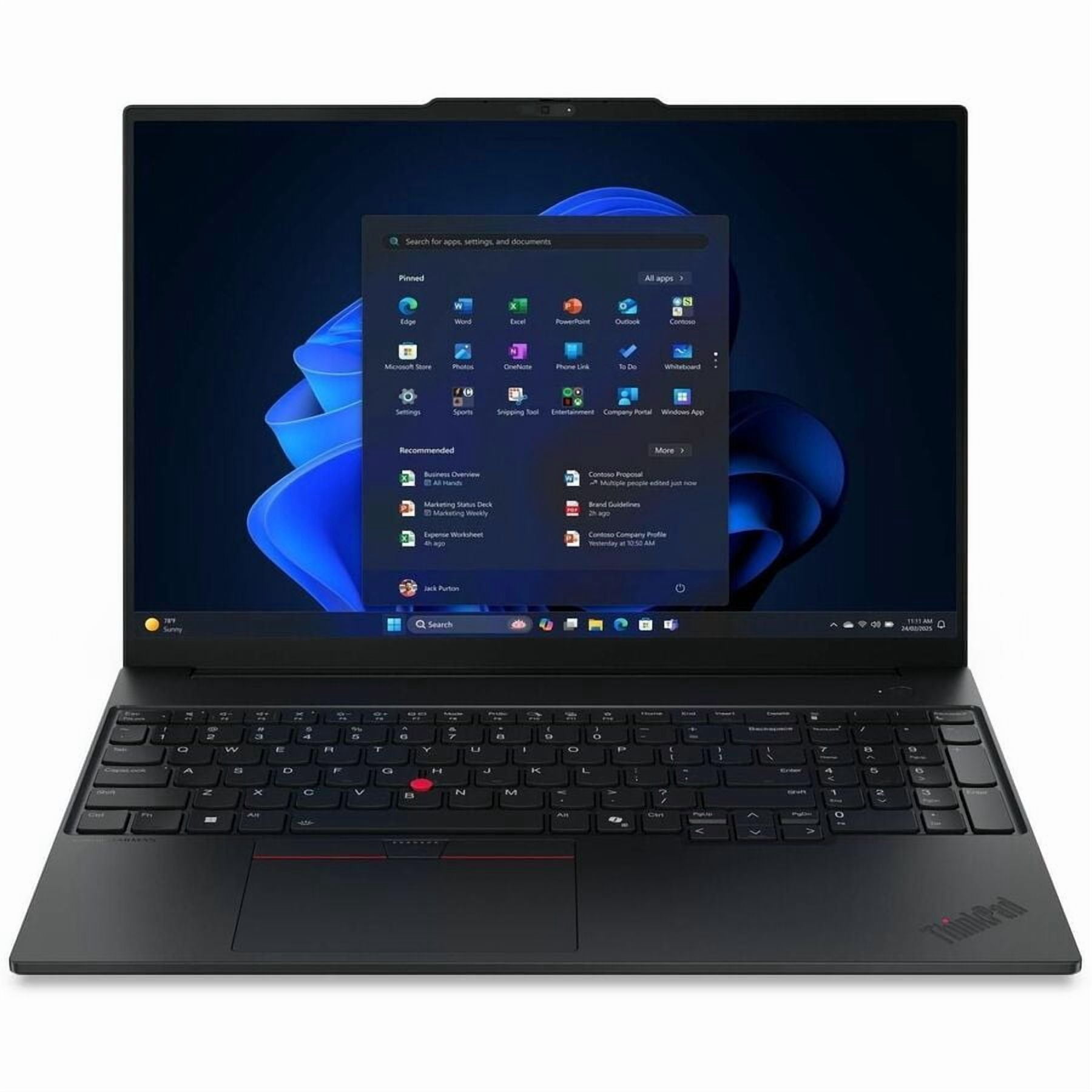 Lenovo ThinkPad E16 Gen 3 16" WUXGA Laptop, Intel Core 7 240H 2.5GHz, 16GB RAM, 512GB SSD, Windows 11 Pro, Black
