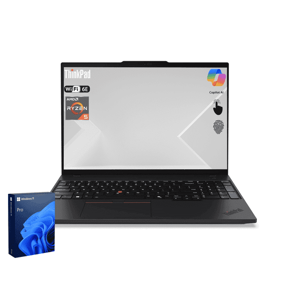 Lenovo ThinkPad Laptop, 16" FHD+ Touchscreen, AMD Ryzen 5 7535U, 16GB DDR5,1TB SSD, Wi-Fi 6E, Win 11 Pro