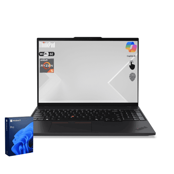 Lenovo ThinkPad E16 Business Laptop, 16" FHD+ Touchscreen, AMD Ryzen 5 7535U, 16GB DDR5, 512GB SSD, Win 11 Pro