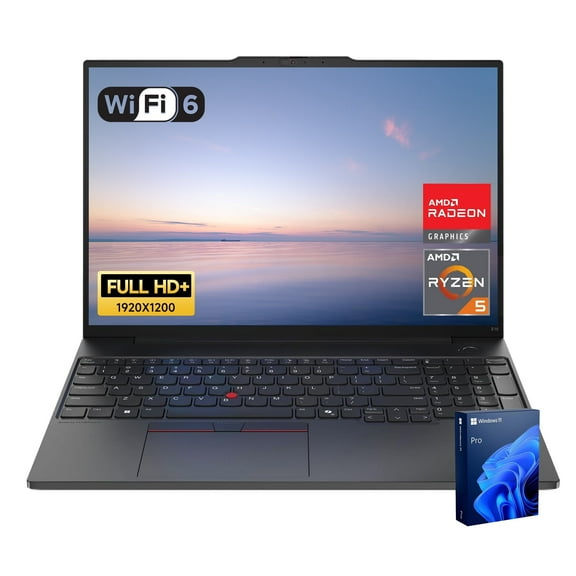 Lenovo ThinkPad Laptop, 16" WUXGA, AMD Ryzen 5 7535U, 64GB DDR5 RAM, 1TB SSD, Wi-Fi 6, Win 11 Pro