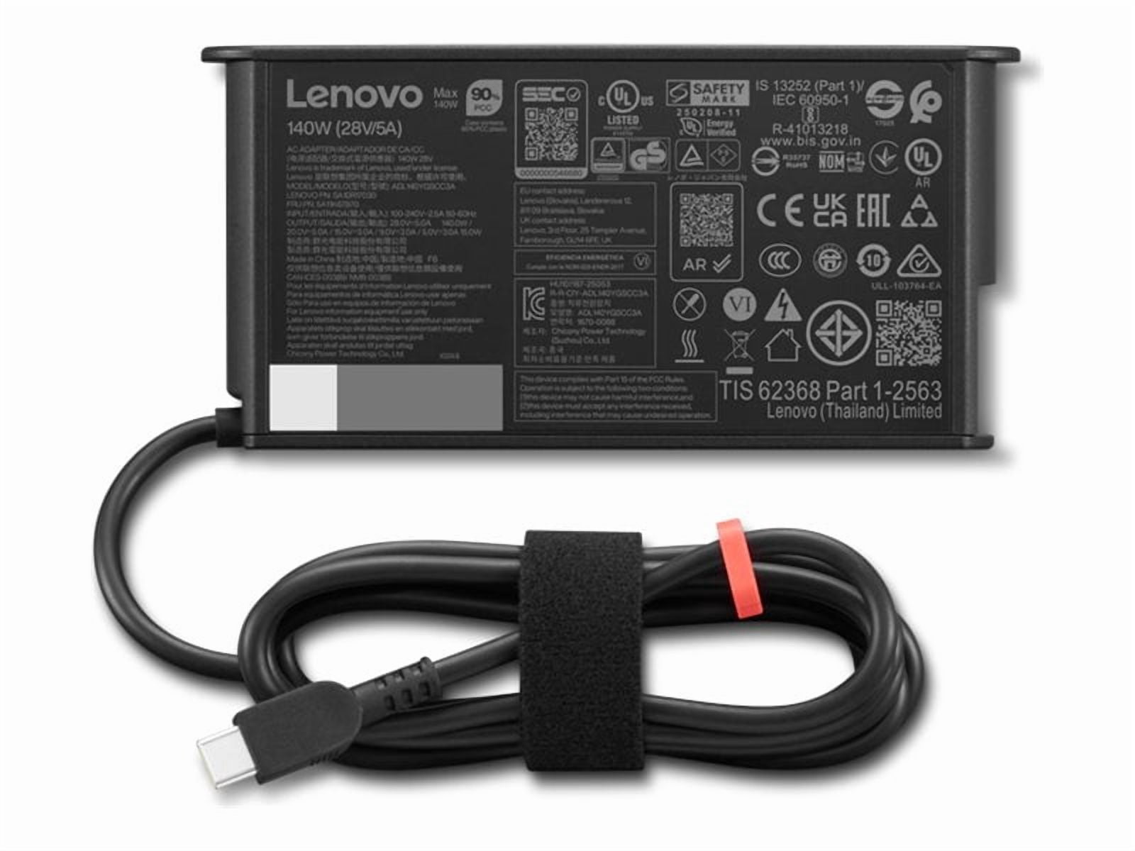 Lenovo ThinkPad - USB-C power adapter - GaN, slim - AC 100-240 V - 140 Watt - United States - black