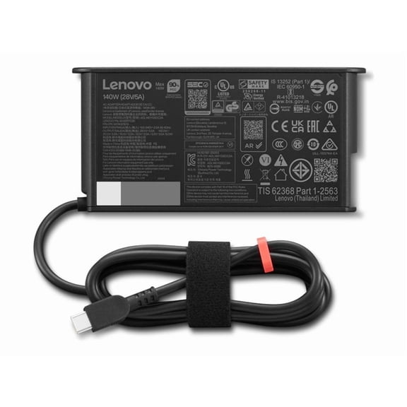 Lenovo ThinkPad - USB-C power adapter - GaN, slim - AC 100-240 V - 140 Watt - United States - black