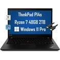 thumbnail image 1 of Lenovo ThinkPad P14s 14" FHD Touchscreen (AMD 8-core Ryzen 7 Pro 5850U, 48GB RAM, 2TB PCIe SSD) Mobile Workstation Laptop, Fingerprint Reader, Wi-Fi 6, Webcam, IST HDMI, Windows 11 Pro, 1 of 5